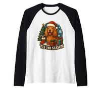 Tis The Season - Cane Cocker Spaniel Inglese Merry Christmas Maglia con Maniche Raglan