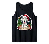 Tis The Season Cane Dalmata Buon Natale Albero Mamma papà Canotta