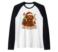 Tis The Season - Cane di Chesapeake bay Retriever Merry Christmas Maglia con Maniche Raglan