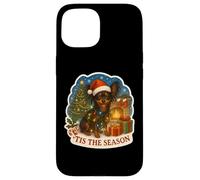 Tis The Season - Cane giocattolo russo con scritta "Merry Christmas" (lingua italiana non garantita) Custodia per iPhone 15