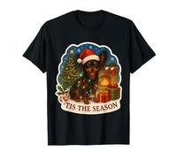 Tis The Season - Cane Giocattolo Russo con Scritta Merry Christmas (Lingua Italiana Non Garantita) Maglietta