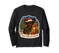 Tis The Season - Cane Giocattolo Russo con Scritta Merry Christmas (Lingua Italiana Non Garantita) Maglia a Manica