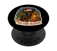 Tis The Season - Cane giocattolo russo con scritta "Merry Christmas" (lingua italiana non garantita) PopSockets PopGrip Adesivo