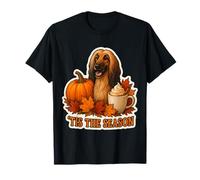 Tis The Season Cane Levriero Afgano Autunno Autunno Zucca Spice Maglietta