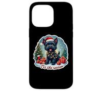 Tis The Season - Cane terrier russo nero con scritta Merry Christmas Fun Custodia per iPhone 14 Pro Max