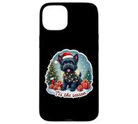 Tis The Season - Cane terrier russo nero con scritta Merry Christmas Fun Custodia per iPhone 15 Plus