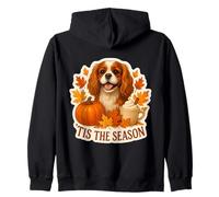 Tis The Season Cavalier King Charles Dog Autunno Zucca Autunno Felpa con Cappuccio