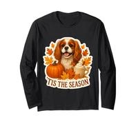 Tis The Season Cavalier King Charles Dog Autunno Zucca Autunno Maglia a Manica