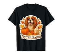 Tis The Season Cavalier King Charles Dog Autunno Zucca Autunno Maglietta