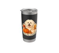 Tis The Season Coton de Tulear Cane Autunno Autunno Zucca Spice Bicchiere termico in acciaio inox doppia parete
