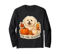 Tis The Season Coton de Tulear Cane Autunno Autunno Zucca Spice Maglia a Manica