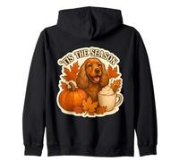 Tis The Season English Cocker Spaniel Cane Autunno Latte Autunno Felpa con Cappuccio