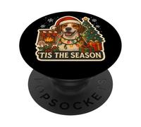 Tis The Season English Foxhound Dog Buon Natale mamma papà PopSockets PopGrip Adesivo