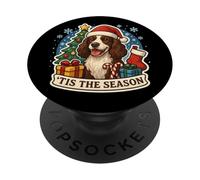 Tis The Season English Springer Spaniel Dog Merry Christmas PopSockets PopGrip Adesivo