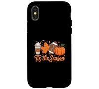 Tis The Season Fall Pumpkin Thanksgiving Autumn Halloween Custodia per iPhone X/XS