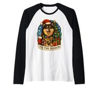 Tis The Season Finlandese Lapphund Dog Merry Christmas Mom Dad Maglia con Maniche Raglan