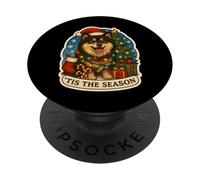 Tis The Season Finlandese Lapphund Dog Merry Christmas Mom Dad PopSockets PopGrip Adesivo
