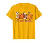 Tis The Season Football Pumpkin Spice Halloween Fall Season Maglietta