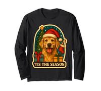 Tis The Season Golden Retriever Cane Natale Mamma papà Proprietario Maglia a Manica