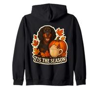 Tis The Season Gordon Setter Dog Autunno Autunno Zucca Spice Felpa con Cappuccio