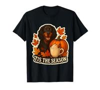 Tis The Season Gordon Setter Dog Autunno Autunno Zucca Spice Maglietta