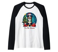 Tis The Season Great Swiss Mountain Dog Merry Christmas Maglia con Maniche Raglan