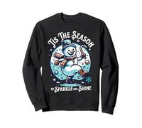 'Tis The Season Holiday Sparkle And Shine Xmas Snowman Felpa