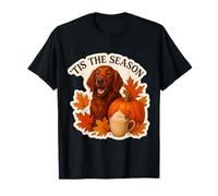 Tis The Season Irish Setter Dog Fall Autunn Pumpkin Spice Maglietta