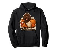 Tis The Season Irish Water Spaniel Cane Autunno Zucca Felpa con Cappuccio