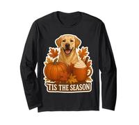 Tis The Season Labrador Retriever Cane Autunno Autunno Zucca Maglia a Manica