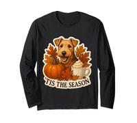 Tis The Season Lakeland Terrier Dog Autunno Autunno Ringraziamento Maglia a Manica