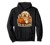 Tis The Season Lhasa Apso Cane Autunno Autunno Zucca Spice Carino Felpa con Cappuccio
