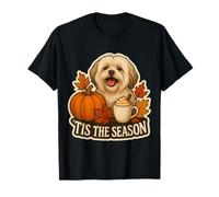 Tis The Season Lhasa Apso Cane Autunno Autunno Zucca Spice Carino Maglietta