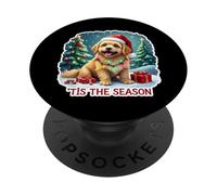 Tis The Season Lhasa Apso Cane Buon Natale Mamma Papà Natale PopSockets PopGrip Adesivo