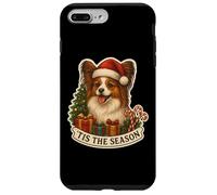 Tis The Season Papillon Dog Merry Christmas Tree Mom Dad Fun Custodia per iPhone 7 Plus/8 Plus