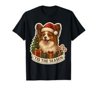 Tis The Season Papillon Dog Merry Christmas Tree Mom Dad Fun Maglietta