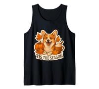 Tis The Season Pembroke Welsh Corgi Dog Autunno Zucca Canotta