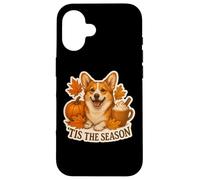 Tis The Season Pembroke Welsh Corgi Dog Autunno Zucca Custodia per iPhone 16