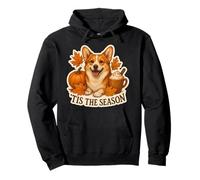 Tis The Season Pembroke Welsh Corgi Dog Autunno Zucca Felpa con Cappuccio