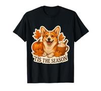 Tis The Season Pembroke Welsh Corgi Dog Autunno Zucca Maglietta