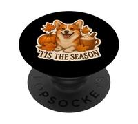 Tis The Season Pembroke Welsh Corgi Dog Autunno Zucca PopSockets PopGrip Adesivo
