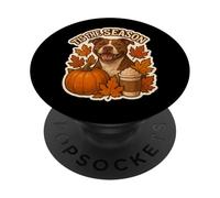 Tis The Season Pit Bull Dog Autunno Autunno Zucca Spice Latte PopSockets PopGrip Adesivo