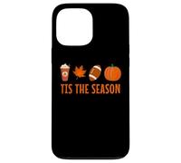 Tis The Season Pumpkin Spice Latte Calcio Foglia Autunno Autunno Custodia per iPhone 13 Pro Max