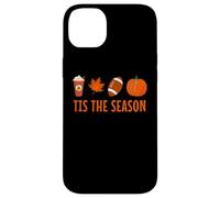 Tis The Season Pumpkin Spice Latte Calcio Foglia Autunno Autunno Custodia per iPhone 14 Plus