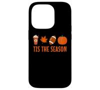 Tis The Season Pumpkin Spice Latte Calcio Foglia Autunno Autunno Custodia per iPhone 14 Pro