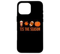 Tis The Season Pumpkin Spice Latte Calcio Foglia Autunno Autunno Custodia per iPhone 16 Pro Max