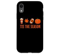Tis The Season Pumpkin Spice Latte Calcio Foglia Autunno Autunno Custodia per iPhone XR
