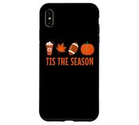 Tis The Season Pumpkin Spice Latte Calcio Foglia Autunno Autunno Custodia per iPhone XS Max