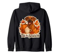 Tis The Season Rhodesian Ridgeback Dog Autunno Zucca Felpa con Cappuccio