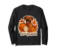 Tis The Season Rhodesian Ridgeback Dog Autunno Zucca Maglia a Manica